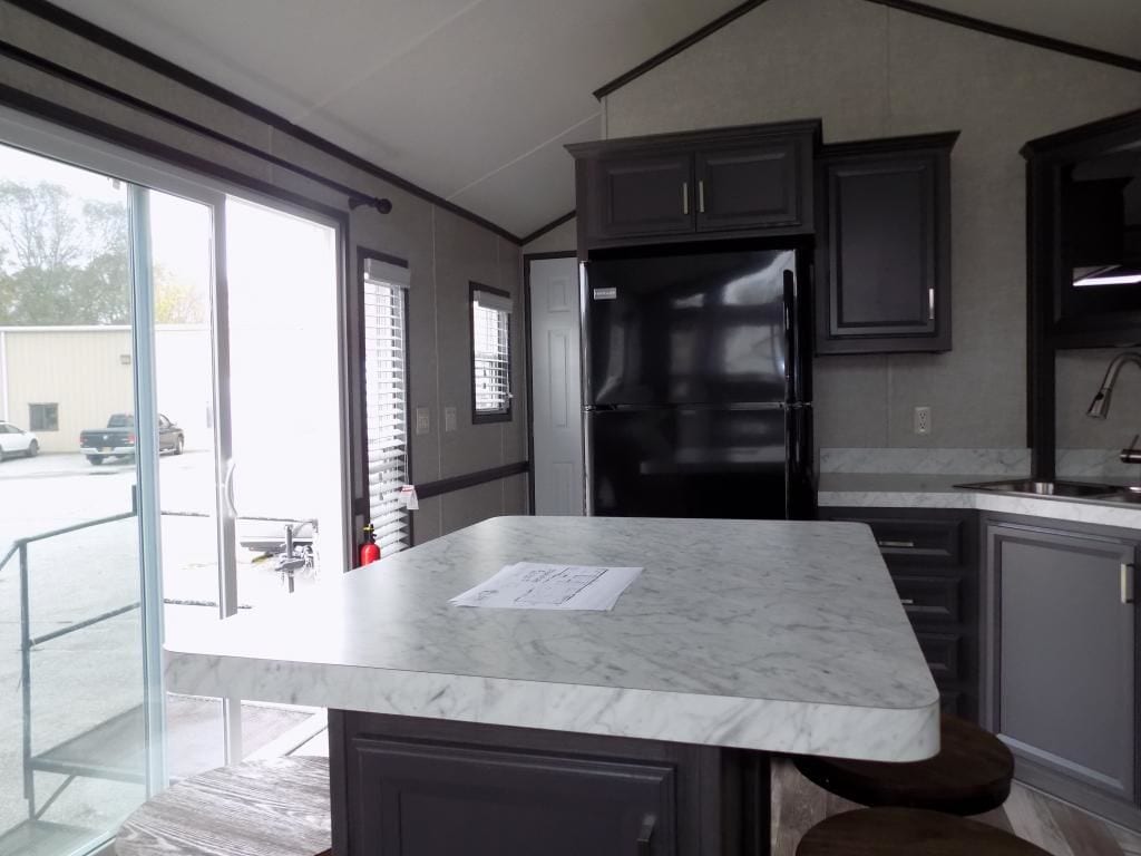 Woodland Park Timber Ridge - Acadia (TR-203) - Kitchen Island and Fridge